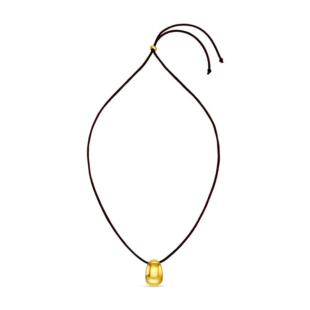 Gold Tapered Pendant Cord Necklace - Image 3