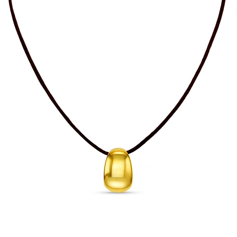 Gold Tapered Pendant Cord Necklace