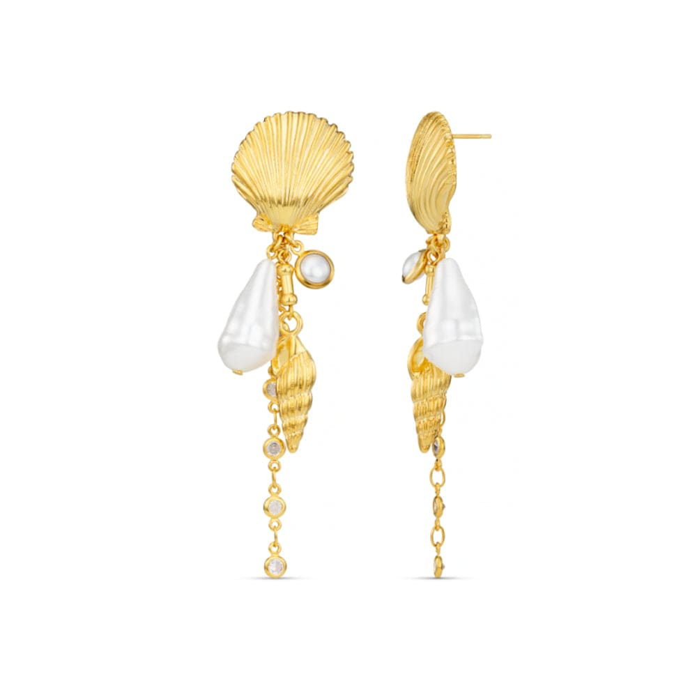 Statement Mixed Shell & Pearl Drop Earrings