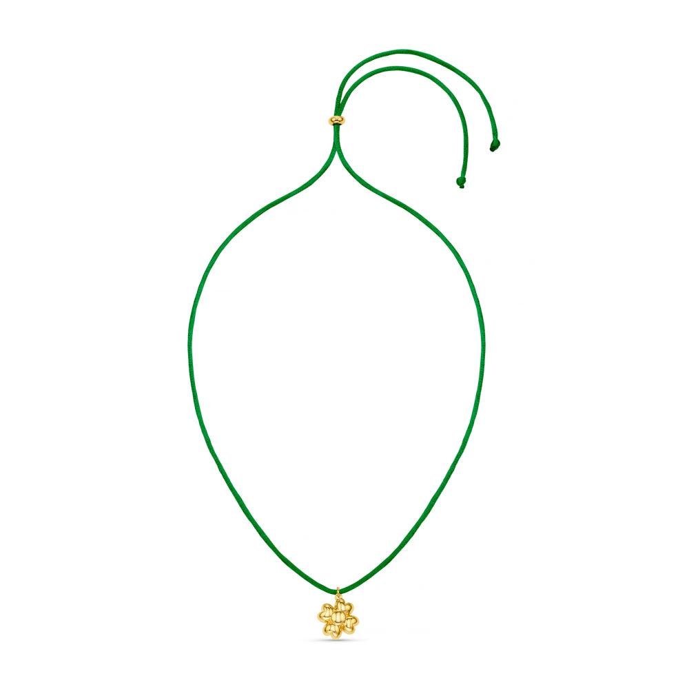 Clover Charm Cord Necklace - Image 4